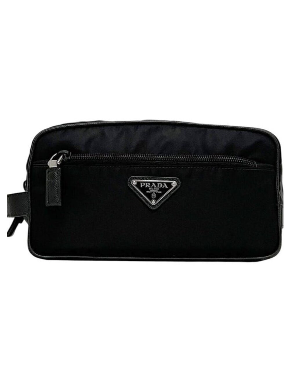 Prada Second Bag Tessuto 236 Nylon Saffiano Leather Nero Black